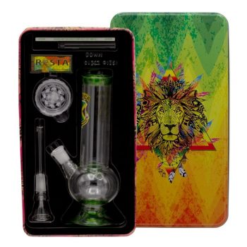 Amsterdam Bouncer Rasta Bong Gift Set | 8.3 Inch