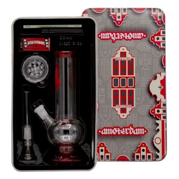 Amsterdam Bubble Base Glass Bong Gift Set | 8.3 Inch