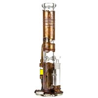 Black Leaf Archimedes Reactor Straight Ice Bong with Copper Coating