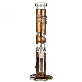 Black Leaf Archimedes Reactor Straight Ice Bong with Copper Coating