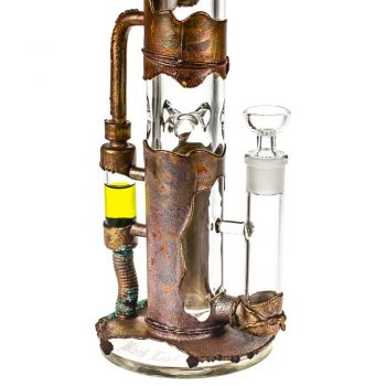 Black Leaf Archimedes Reactor Straight Ice Bong with Copper Coating