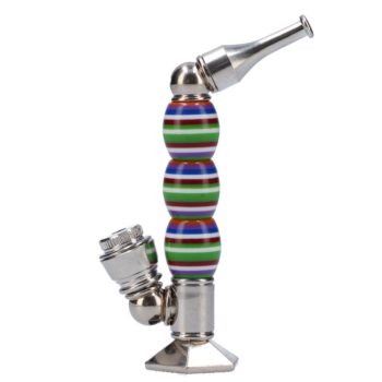 Metal Mini Bong with Color Bands