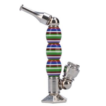 Metal Mini Bong with Color Bands