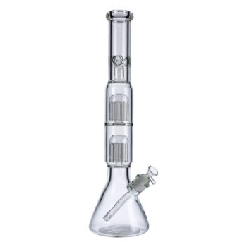 Beaker Base Ice Bong with Double Tree Perc | 16 Inch