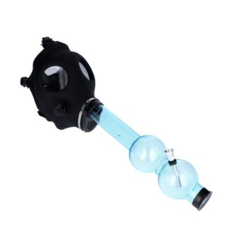 Silicone Gas Mask Bong with Acrylic Double Bubble Tube