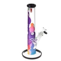 Famous Brandz Panorama Straight Glass Ice Bong | 12 Inch