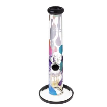 Famous Brandz Panorama Straight Glass Ice Bong | 12 Inch