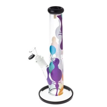 Famous Brandz Panorama Straight Glass Ice Bong | 12 Inch