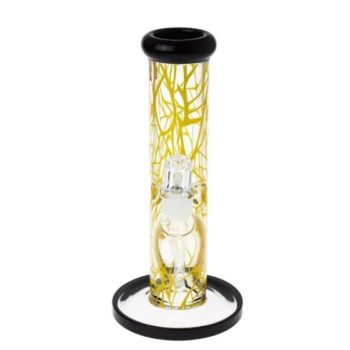 Famous Brandz Contact Straight Glass Dab Rig with Ice Notches| 10 Inch