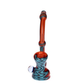 Peaselburg Glass Reversal Sherlock Bubbler with Cat in the Hat Marble