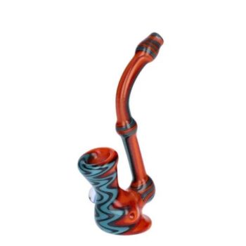 Peaselburg Glass Reversal Sherlock Bubbler with Cat in the Hat Marble