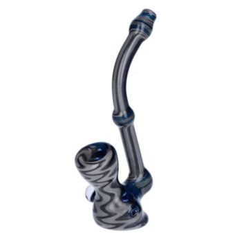 Peaselburg Glass Reversal Sherlock Bubbler with Papa Smurf Marble