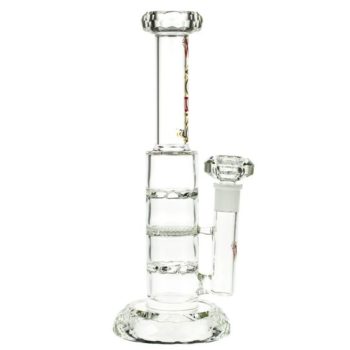 Vodka Glass Moonstone Straight Triple Percolator Bong