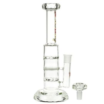 Vodka Glass Moonstone Straight Triple Percolator Bong