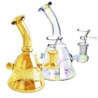 Handbell Iridescent Glass Water Pipe