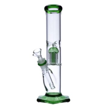 Hexagon Base Straight Bong with Tree Perc