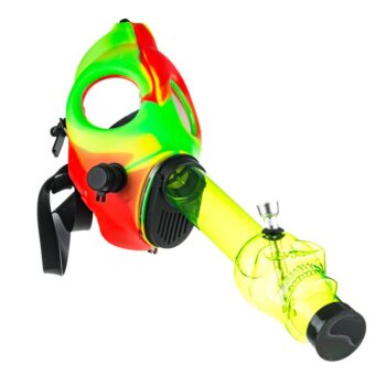 Silicone Gas Mask Bong with Colored Skull Tube