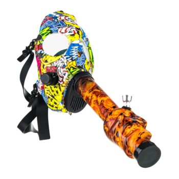 Silicone Gas Mask Bong with Fire Skull Tube