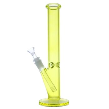 Straight Cylinder Neon Glass Ice Bong