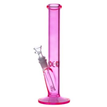 Straight Cylinder Neon Glass Ice Bong