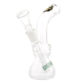 Amsterdam Greenline Double Bubble Base Glass Bong Gift Set | 6.3 Inch