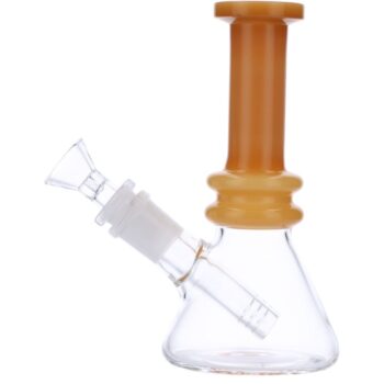 Glass Bubble Base Mini Bong with Colored Neck | 6 Inch