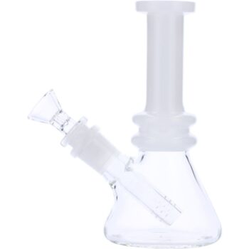 Glass Bubble Base Mini Bong with Colored Neck | 6 Inch