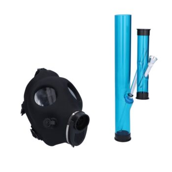 Silicone Gas Mask Bong with Double Acrylic Tube