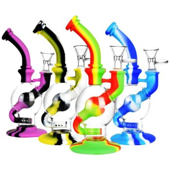 Silicone & Glass Dual Chamber Water Pipe