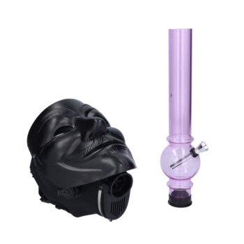 Anonymous Gas Mask Bong with Acrylic Bubble Tube | Black