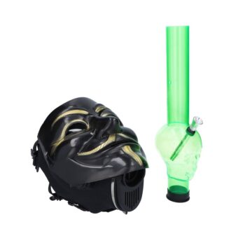 Anonymous Gas Mask Bong with Skull Tube | Black Gold