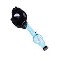 Silicone Gas Mask Bong with Acrylic Skull Tube | Black