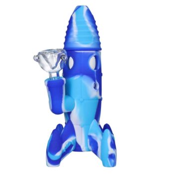 Silicone Rocket Bong with Glass Bowl | Random Color | 7.5 Inch